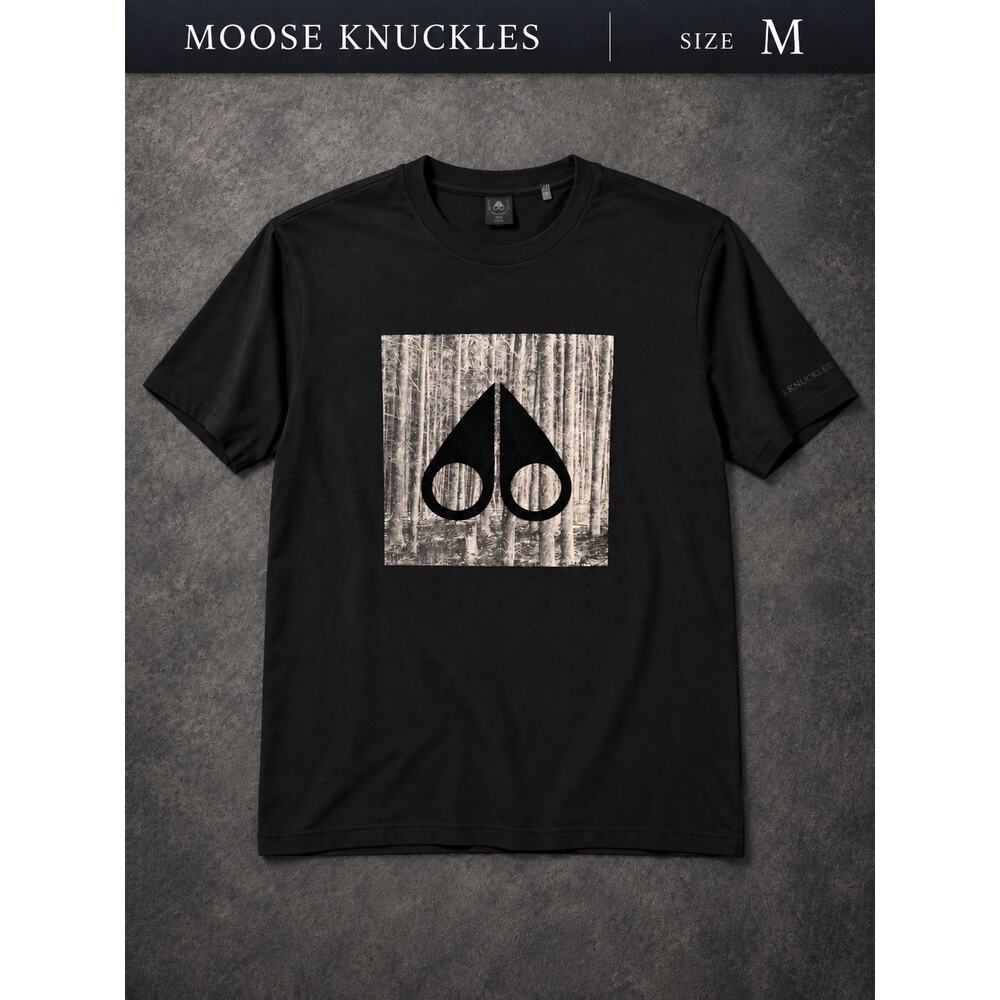 Moose Knuckles Igneous Tee Black Men’s M NWOT Forest Graphic Logo T-Shirt